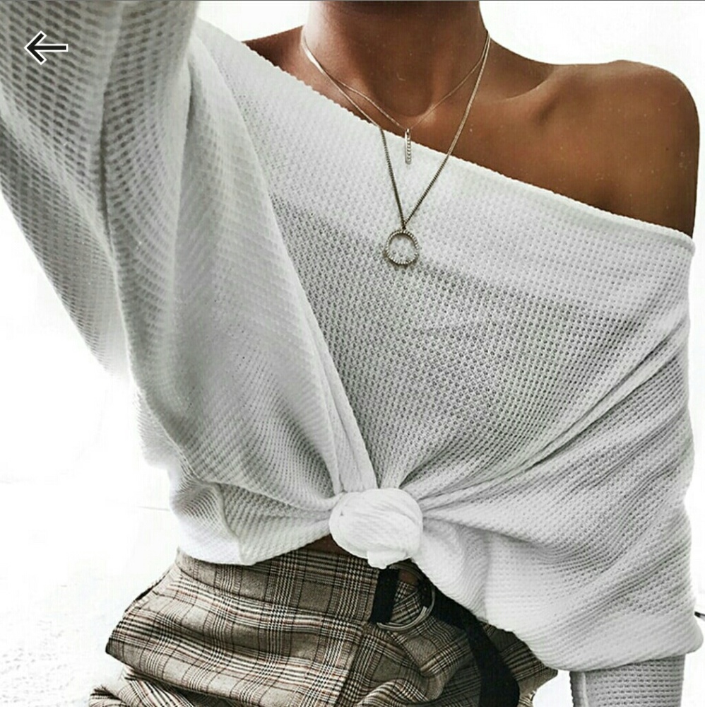 Waffle knit dolman top